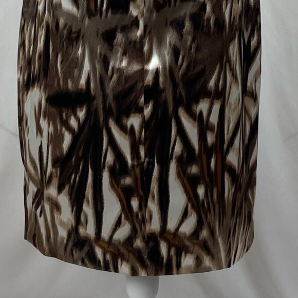Maggy London Brown Tan Ruched Fitted Party Event Feminine Dress NWOT Size 8 - Picture 7 of 13